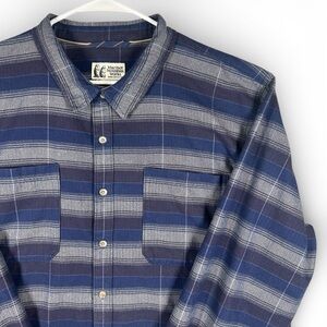Marmot Mountain Works Shirt Mens XXL Blue Plaid Flannel Long Sleeve Button Up